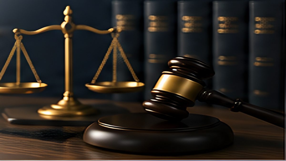 Digital evidence analysis displayed beside legal case materials in a professional law office setting.